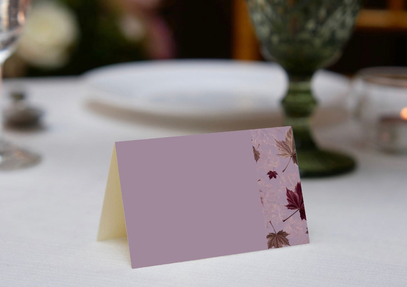 Plum Leaves Place Cards