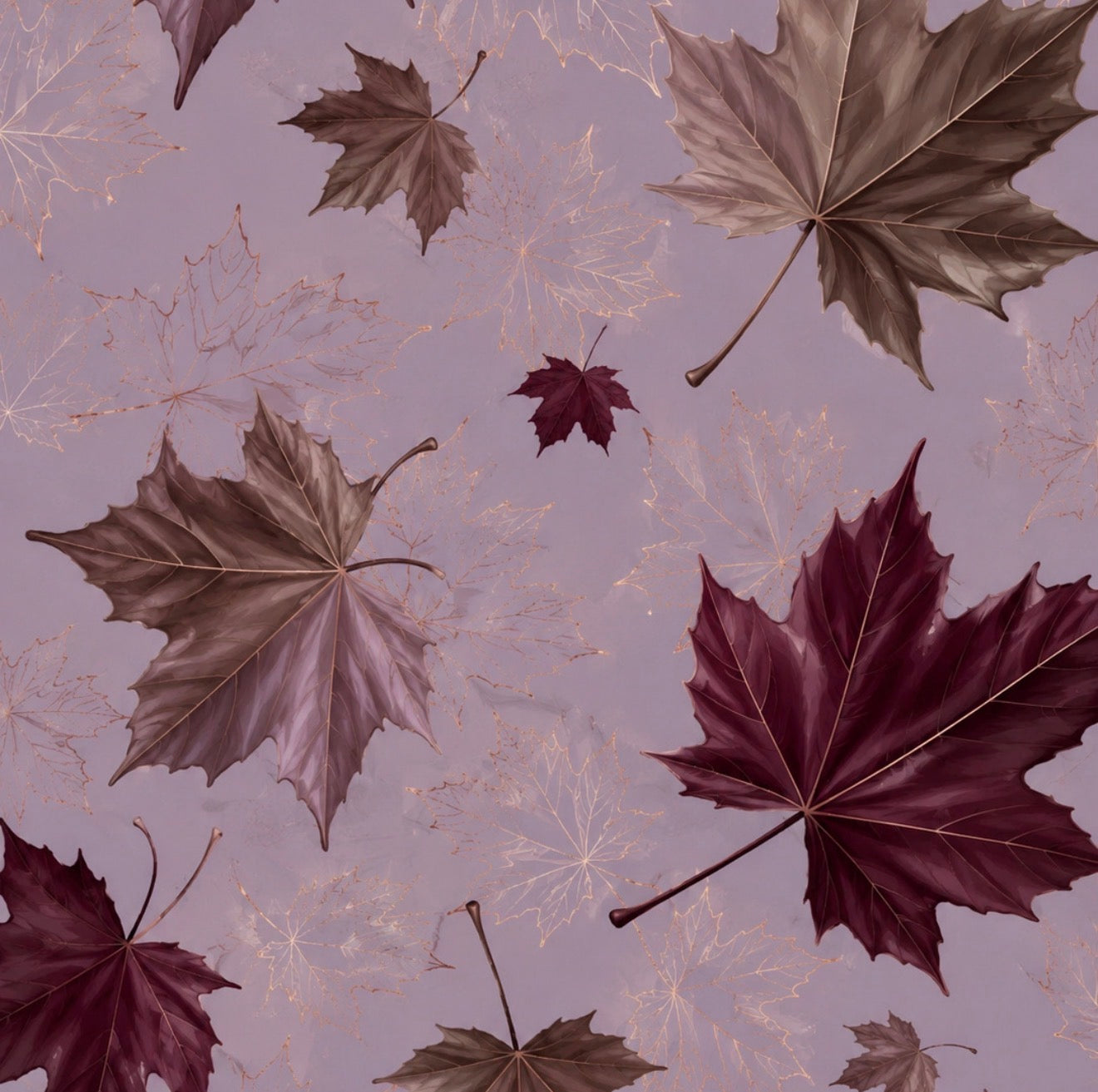 Plum Leaves Cocktail Napkin
