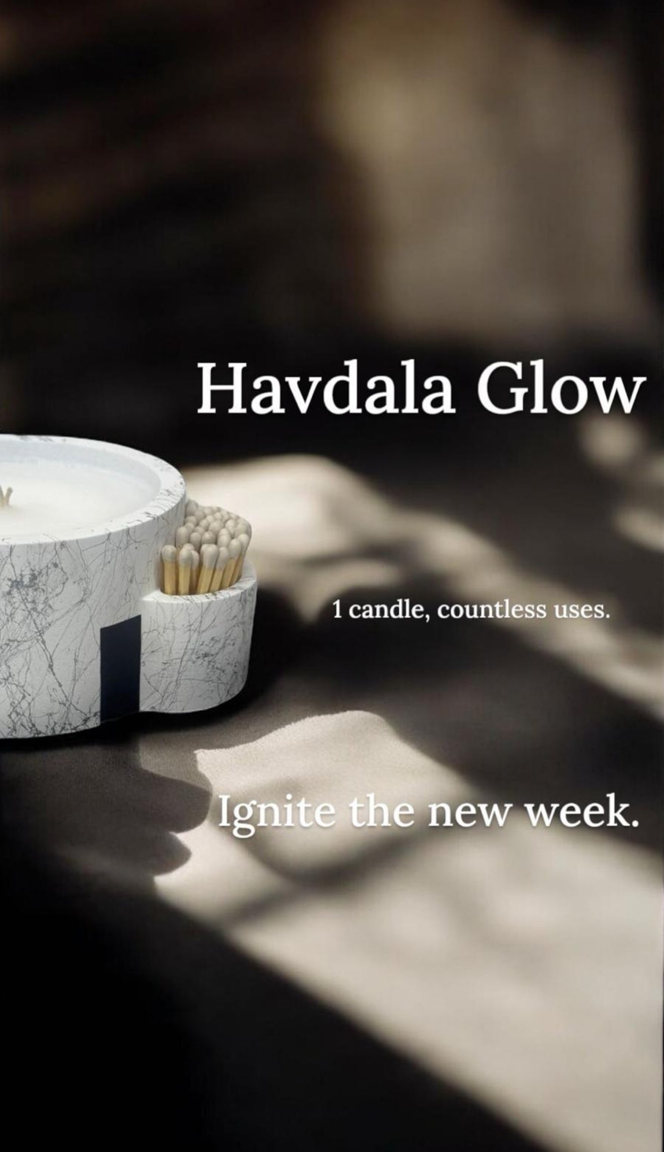 White & Gray Marble - Havdalah Glow