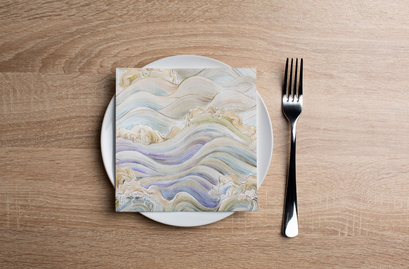Ocean Waves Cocktail Napkin