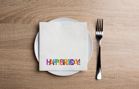 Happy Birthday Cocktail Napkin