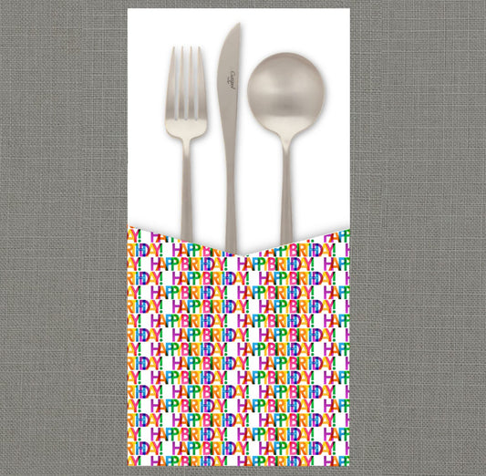 Happy Birthday Cutlery Pouch