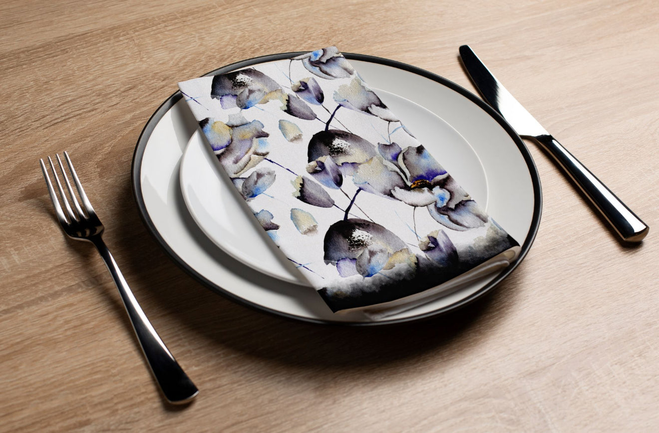 Ink Floral- Printed Guest Towel