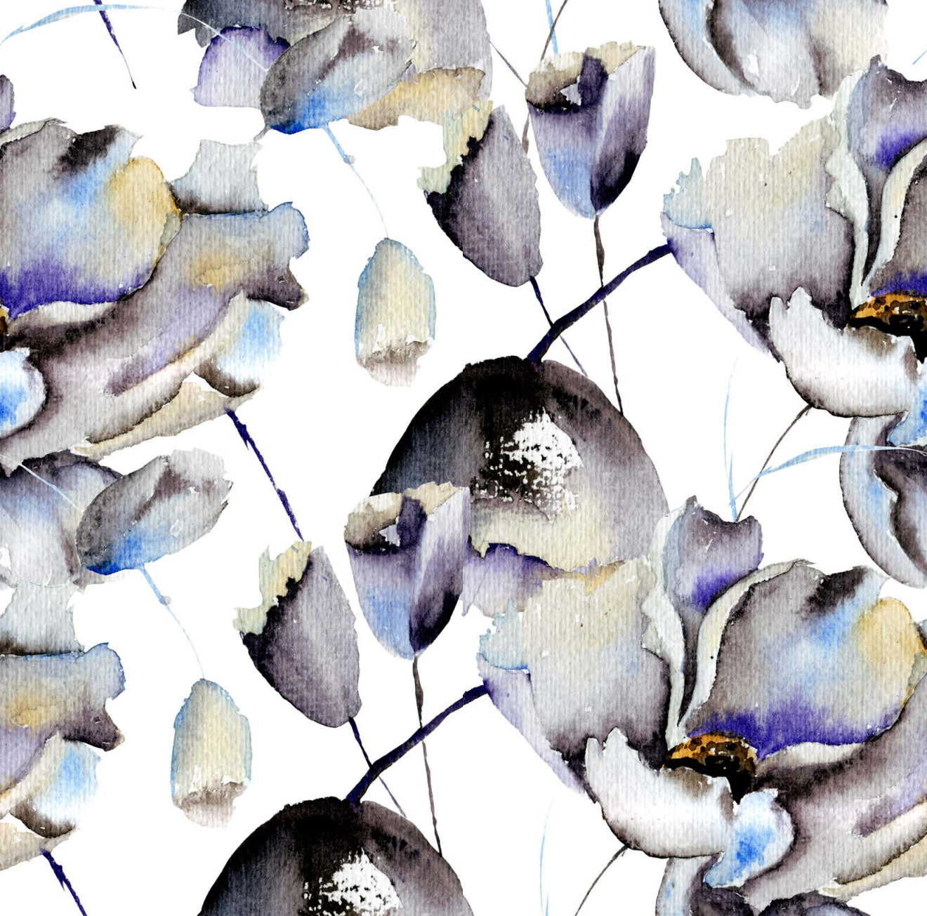 Ink Floral Cocktail Napkin