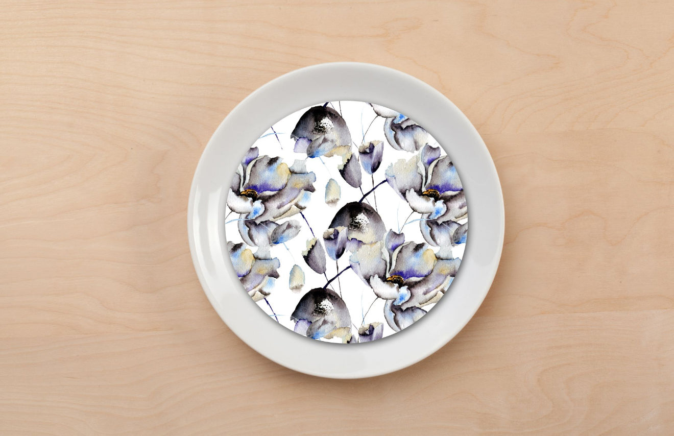 Ink Floral Plate Accent