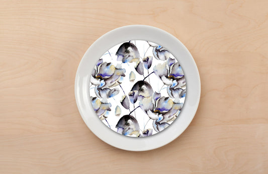 Ink Floral Plate Accent