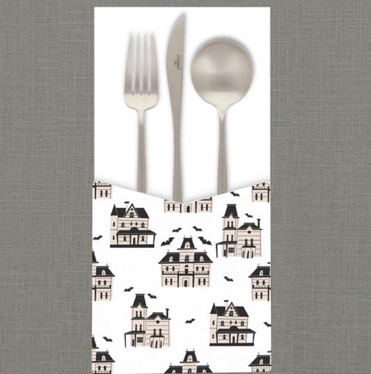 Gothic House Halloween Cutlery Pouch