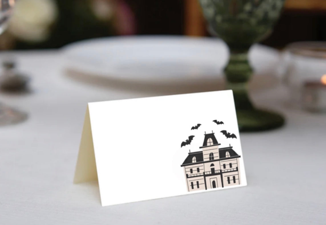 Gothic House Halloween Place Cards