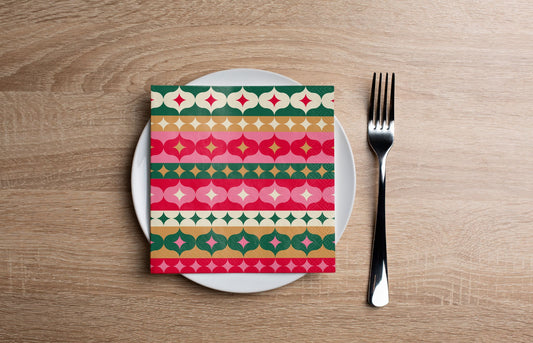 Retro Ornaments Cocktail Napkin
