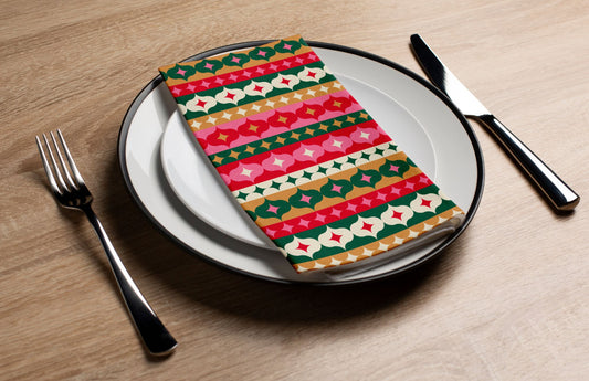 Retro Ornaments - Printed Guest Towel