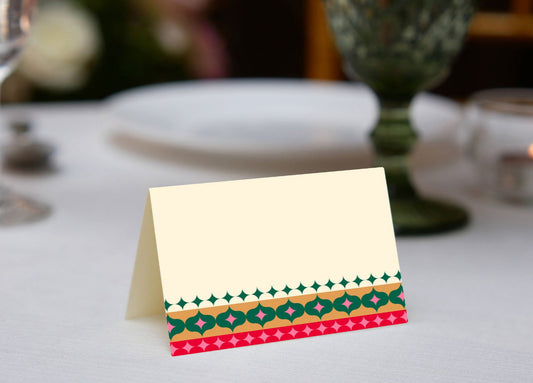 Retro Ornaments Place Cards