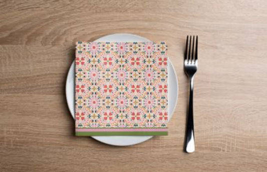 Cheerful Ikkat Cocktail Napkin