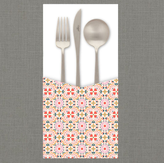 Cheerful Ikkat Cutlery Pouch