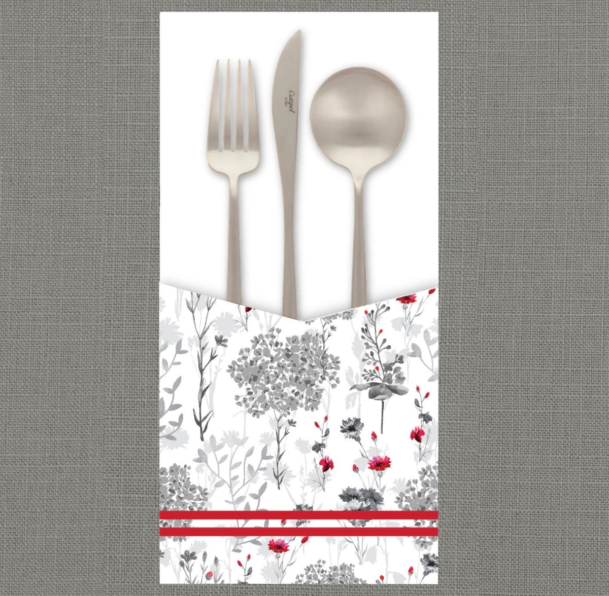 Scarlet Sketch Cutlery Pouch