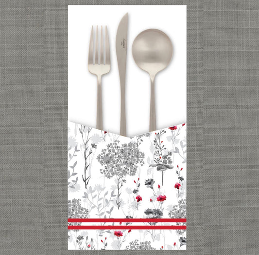 Scarlet Sketch Cutlery Pouch