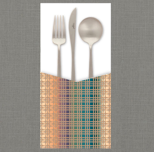 Gradient Grid Chanukah Cutlery Pouch