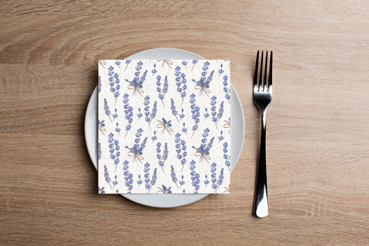 Lavender Linen Cocktail Napkin