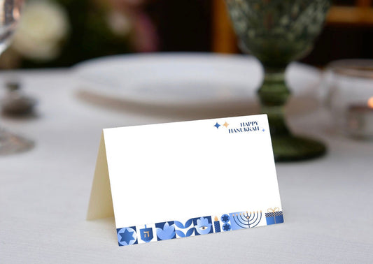 Happy Hanukkah Festive Place Cards