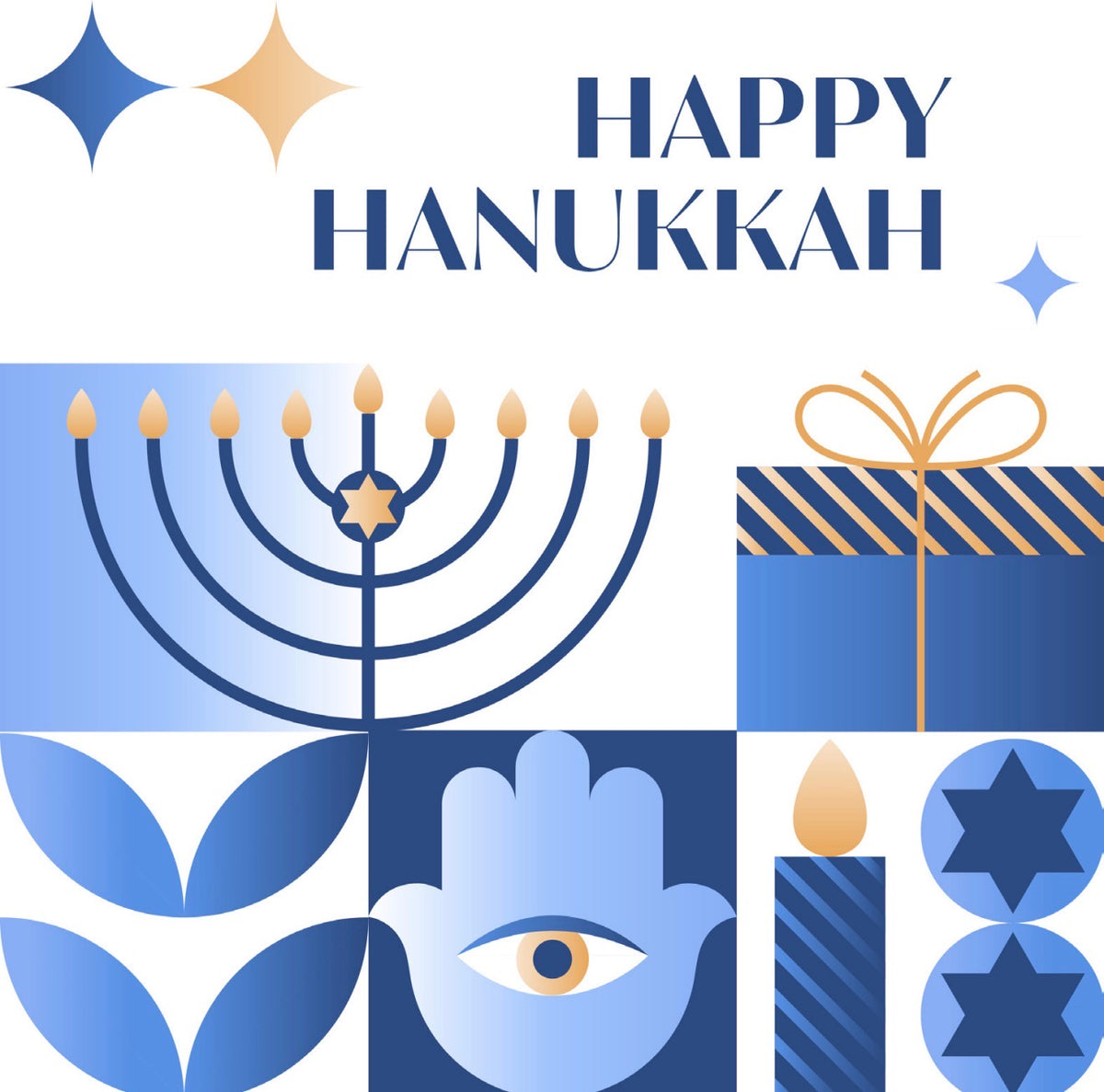 Happy Hanukkah Festive Cocktail Napkin