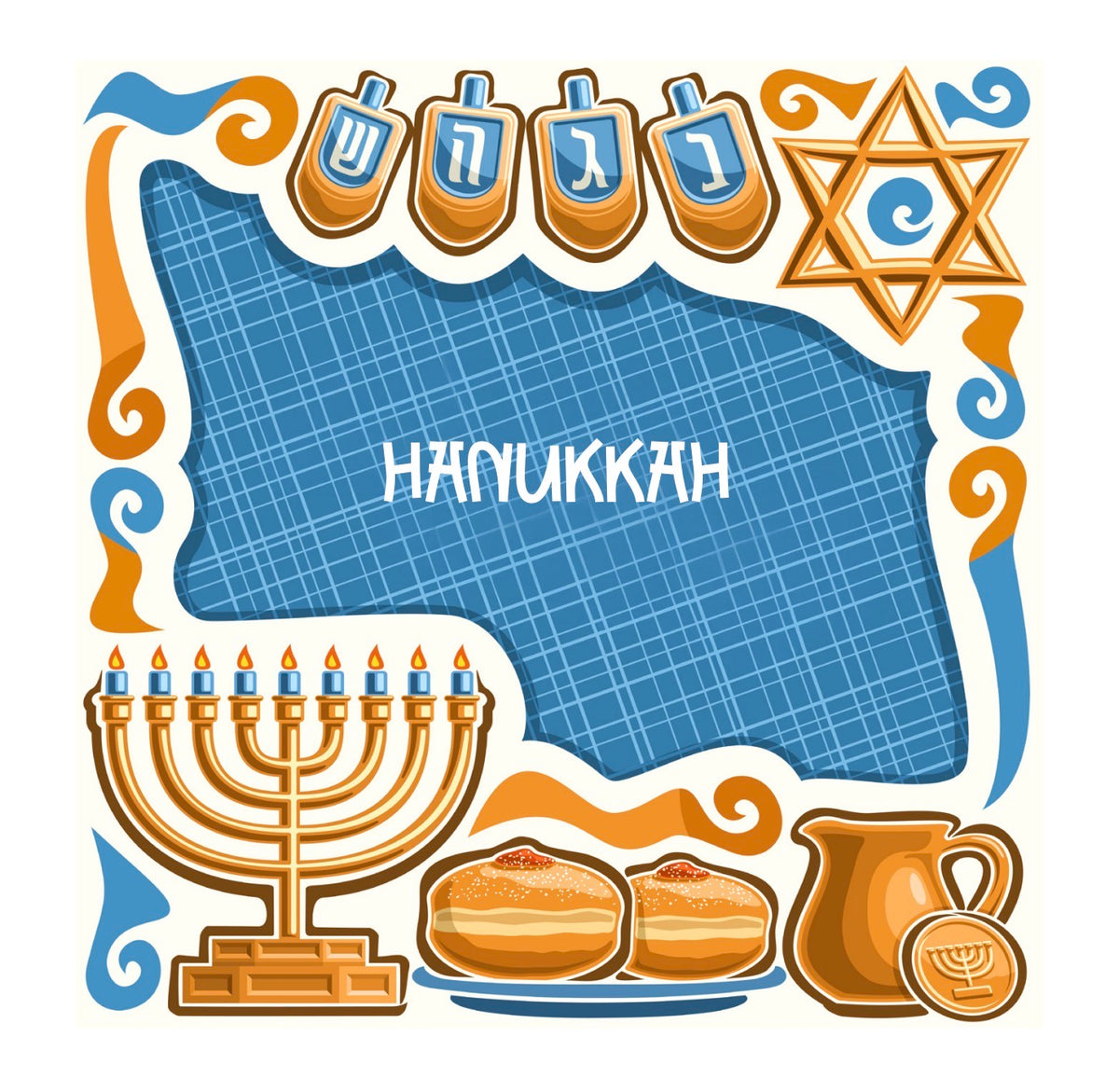 Chanukah Poster Cocktail Napkin