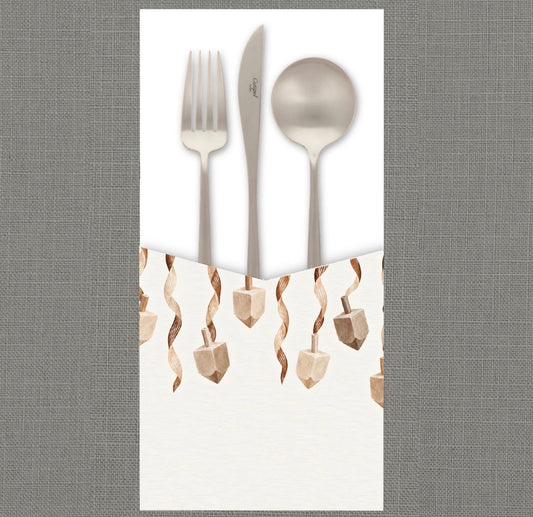 Wooden Dreidels Cutlery Pouch