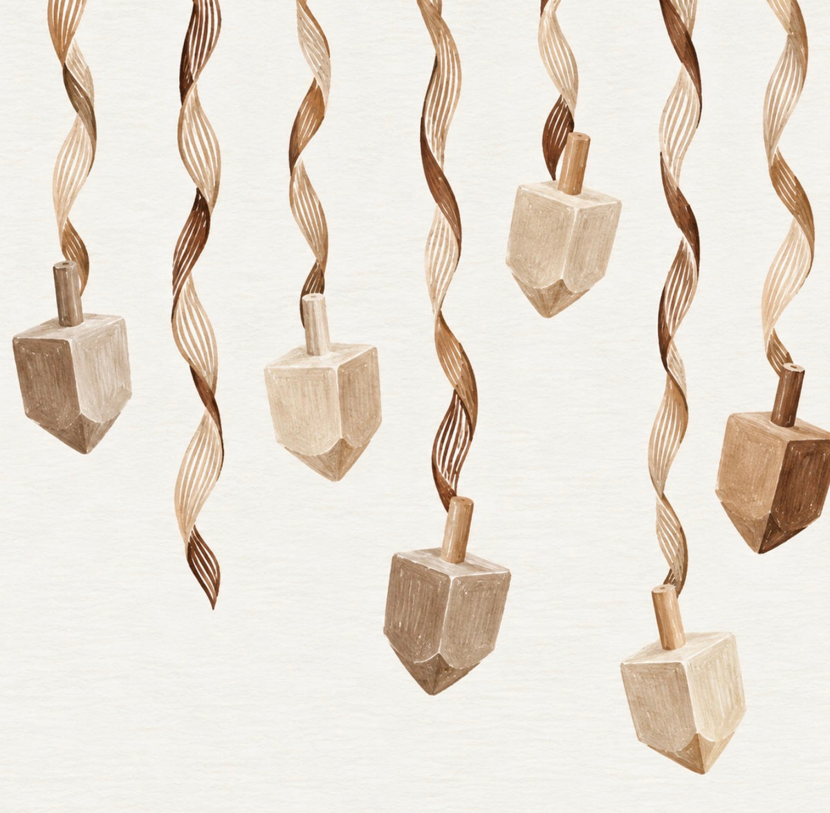 Wooden Dreidels Cocktail Napkin
