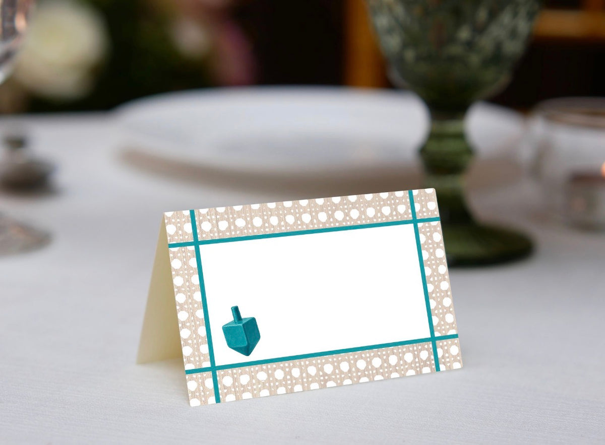 Wicker Dreidel Place Cards