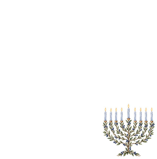 Laurel Menorah Blue - Charger - (SQUARE)