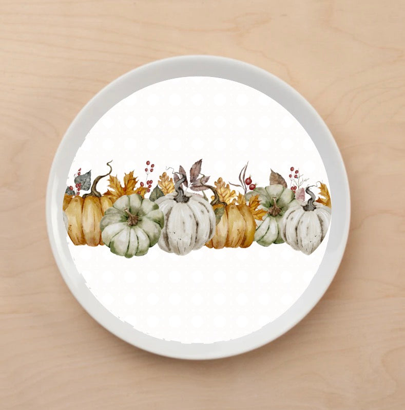 Neutral Pumpkin Plate Accent