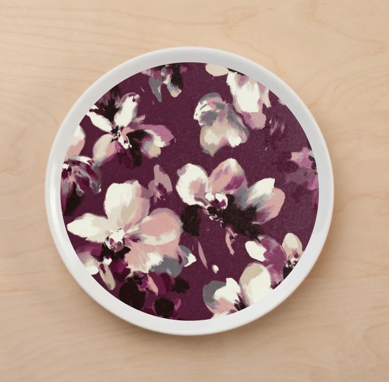 Painted Orchid Plate Accent