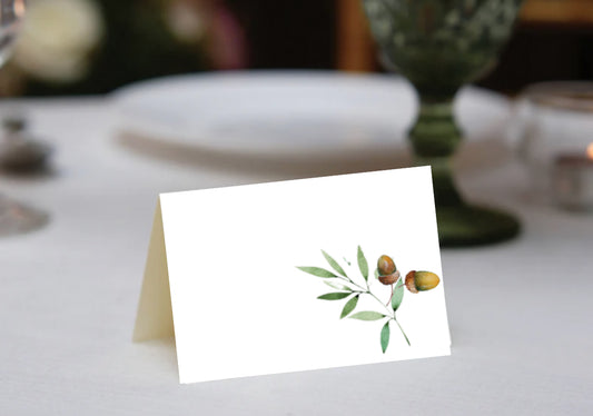 Watercolor Acorns Place Cards