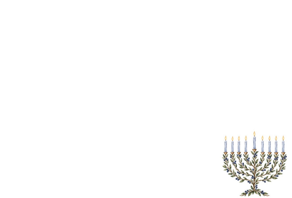 Laurel Menorah Blue - Placemat