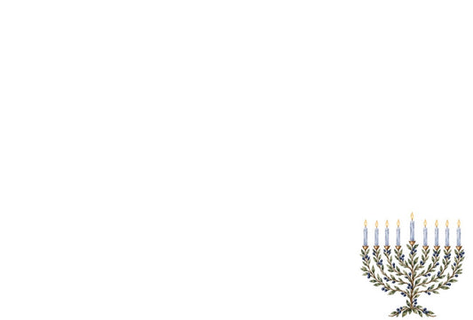 Laurel Menorah Blue - Placemat