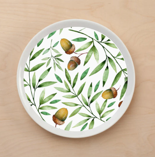 Watercolor Acorns Plate Accent