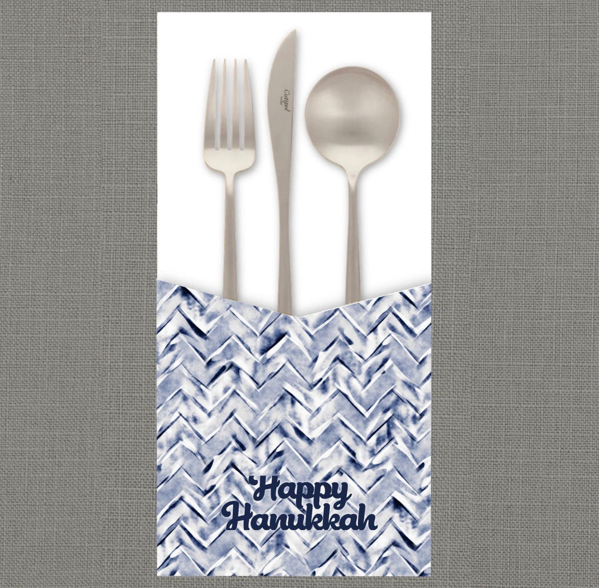 Stamped Chevron English Cutlery Pouch