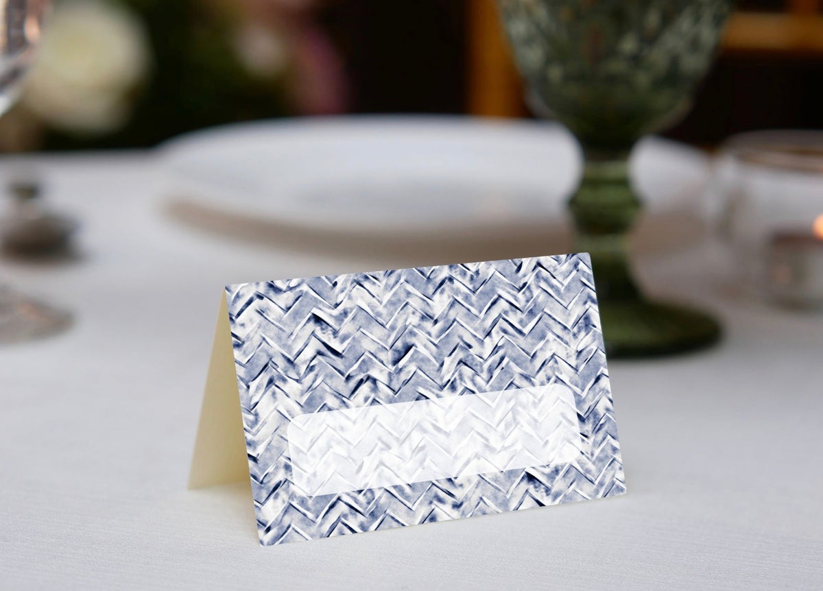 Stamped Chevron English Place Cards