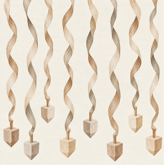 Wooden Dreidels - Charger - (SQUARE)