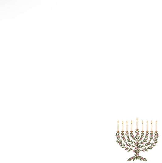 Laurel Menorah Mauve - Charger - (SQUARE)