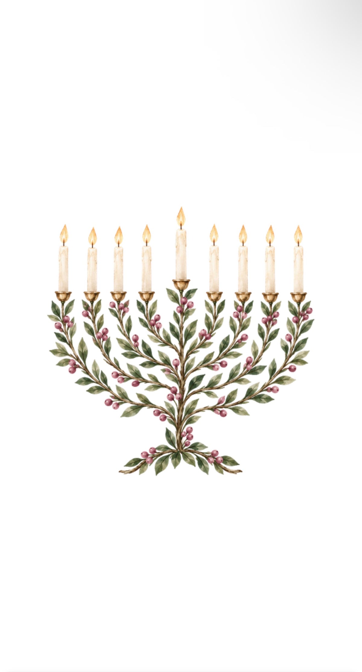 Laurel Menorah Mauve - Printed Guest Towel