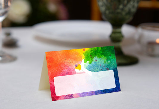 Round Watercolor Place Cards