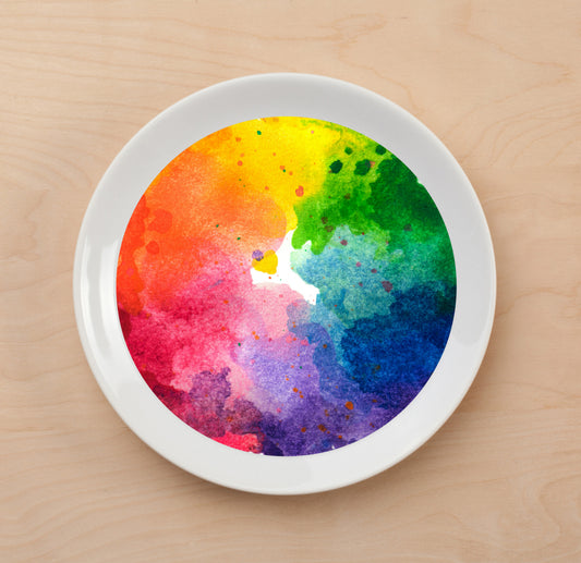 Round Watercolor Plate Accent