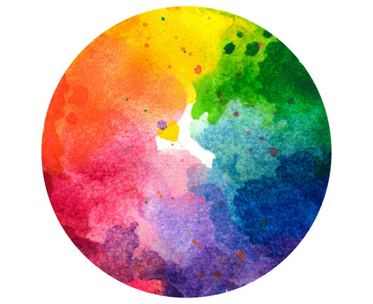 Round Watercolor Round Die Cut