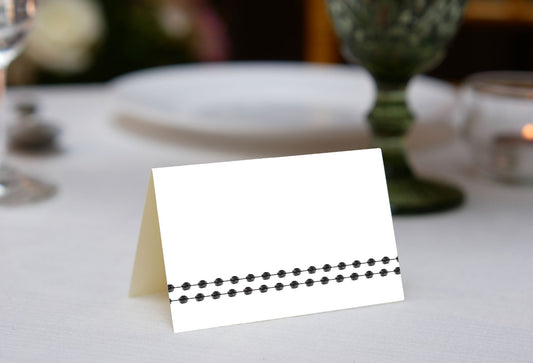 Pearls Black Place Cards