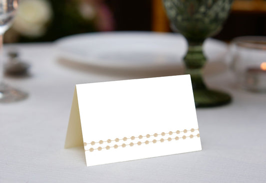 Pearls Gold Place Cards