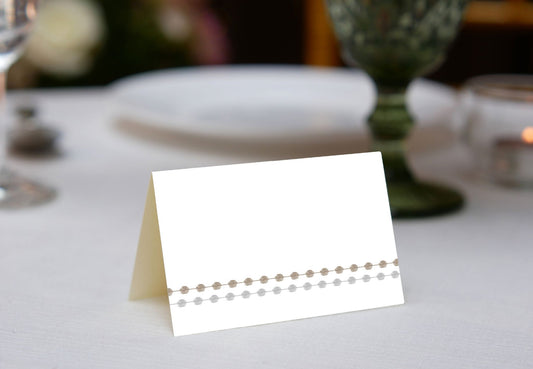 Pearls Gold Silver Place Cards