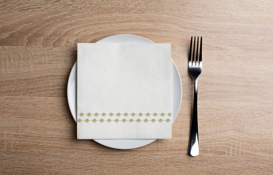 Pearls Green Cocktail Napkin