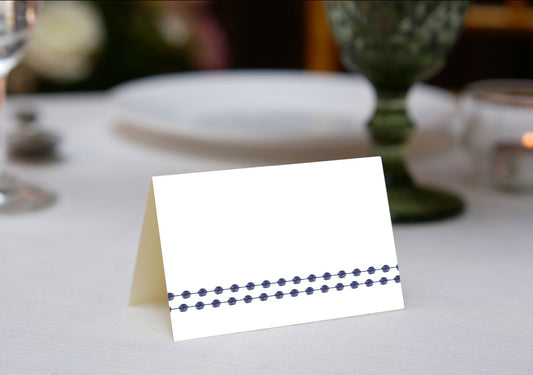 Pearls Navy Place Cards