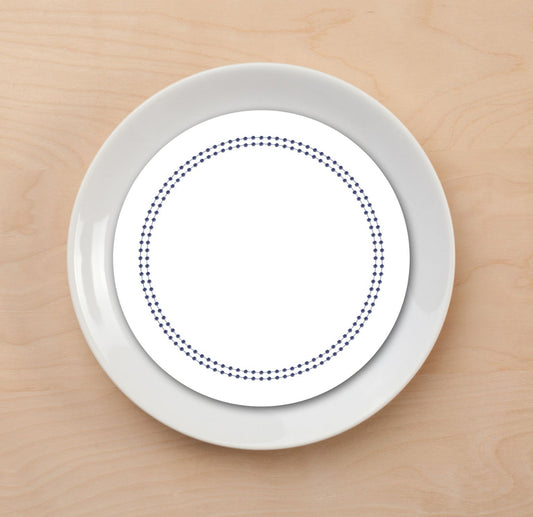 Pearls Navy Plate Accent