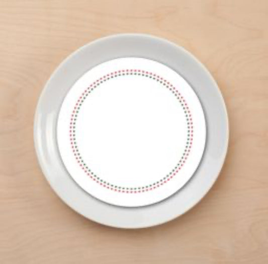Pearls Red Green Plate Accent