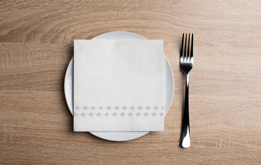 Pearls Silver Cocktail Napkin